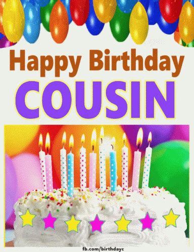 Happy Birthday Cousin Cake GIF - HappyBirthdayCousin Cake Candles - Discover & Share GIFs