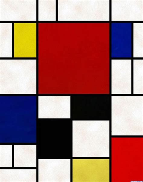 Framed Piet Cornelies Mondrian Art Works Painting Wall Decor Poster ...