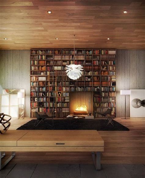 Library at home | Home library design, Fireplace bookshelves, House design