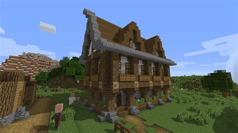 built a medieval house in my singleplayer world's village : r/Minecraft