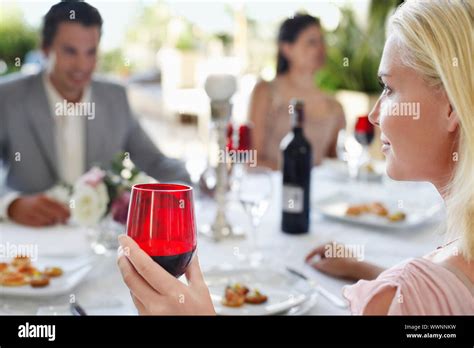 Friends at Dinner Party Stock Photo - Alamy