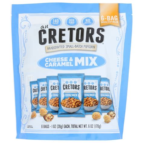 GH CRETORS: Cheese and Caramel Mix Popcorn, 6 oz (Pack of 4) | ShelHealth