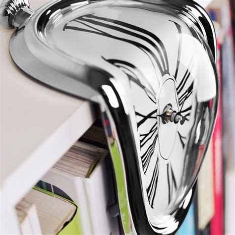 Melting Clock Modern Surrealistic Shelf Decor Distorted Wall Clock Art ...