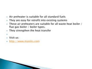 Types of air preheaters and its advantages | PPT