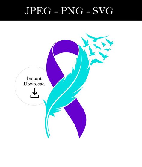 Suicide Awareness Ribbon JPG, PNG & SVG instant Download - Etsy