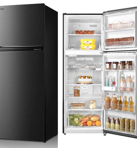 TOSHIBA TWO DOOR 16 CU FT TOP MOUNT FREEZER NO FROST REFRIGERATOR