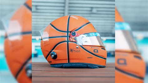 Lando Norris shows off basketball-themed Formula 1 helmet