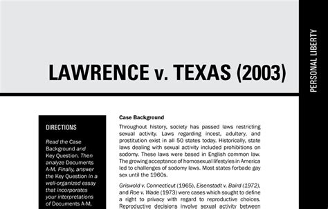 Lawrence v. Texas - Case Background - Bill of Rights Institute