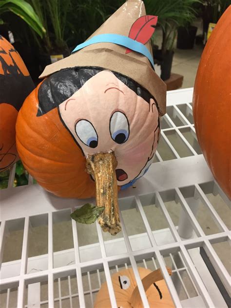 Pinocchio pumpkin | No carve pumpkin decorating, Creative pumpkin decorating, Creative pumpkin ...