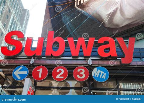 Subway station sign editorial stock image. Image of urban - 78880984