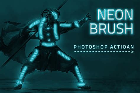 Neon Brush Photoshop Actions | Actions ~ Creative Market