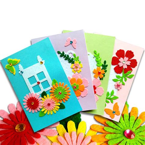 qiaoniuniu Card Making Kits DIY Handmade Greeting Card Kits for Kids, Christmas Card Folded ...