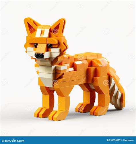 Realistic Lego Fox with Vibrant Colors and Detailed Rendering Stock ...