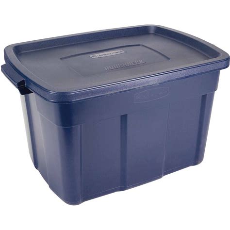 Rubbermaid Roughneck Tote Storage Bin 25 Galon Blue Plastic Container ...