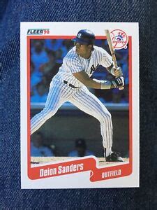 1990 Fleer New York Yankees Baseball Card #454 Deion Sanders | eBay