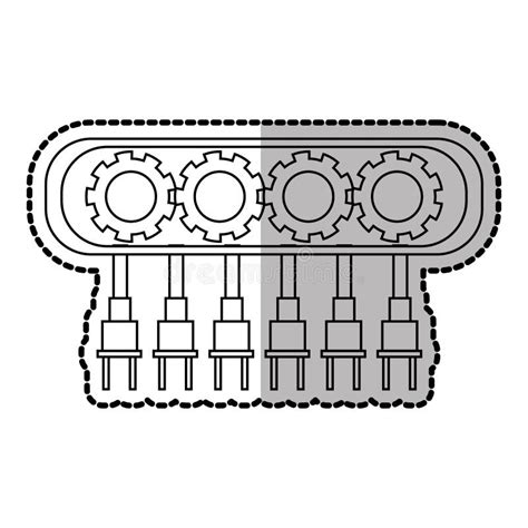 Isolated Robot with Gears Design Stock Vector - Illustration of science ...