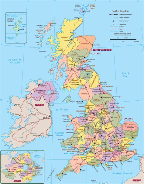 United Kingdom Map - England, Wales, Scotland, Northern Ireland ...