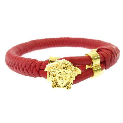 VERSACE - Leather rope gold medusa bracelet MEN | OR NOT