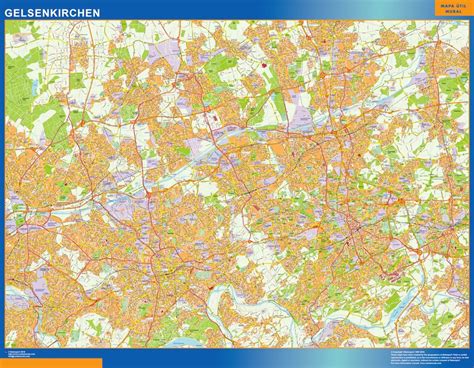 Gelsenkirchen wall map in Germany | Wall maps of countries of the World