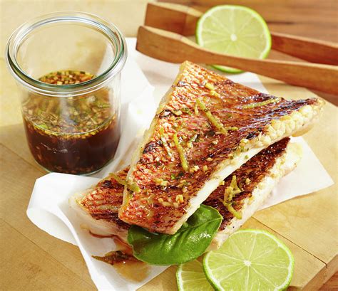 Grilled Red Snapper Fillets In An Oriental Marinade With Lime ...