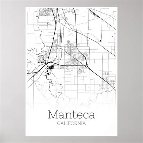 Manteca Map - California - City Map Poster | Zazzle.com