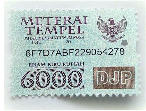 Gambar Materai 6000 Tahun 2020 Png - Ulwan Gambar