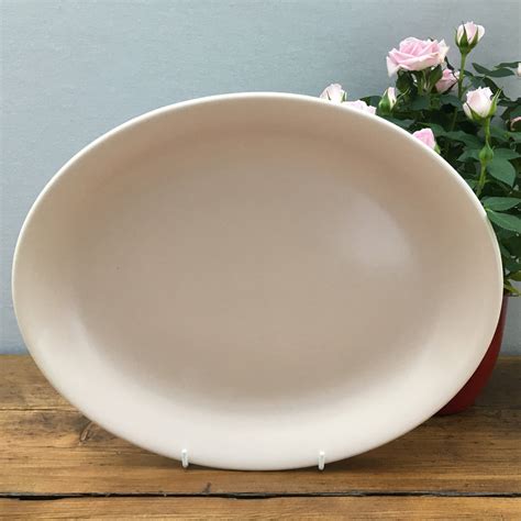 Poole Pottery "Twintone - Sepia & Mushroom (C54)" Platter, Oval, 12 ...