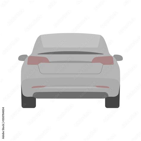 Car back view. Urban car. Vector line illustration isolated on white ...