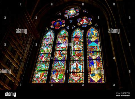 Polychrome stained-glass windows of Santa María de Regla de León ...