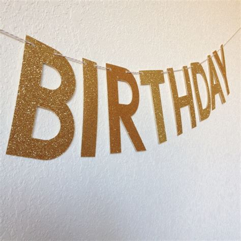 Gold Happy Birthday Banner // Custom Birthday Banner // - Etsy