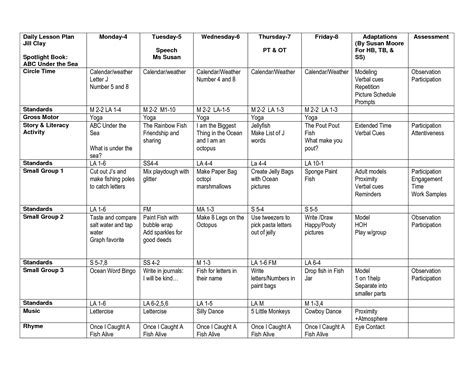 Weekly Lesson Plan Calendar Template | Example Calendar Printable