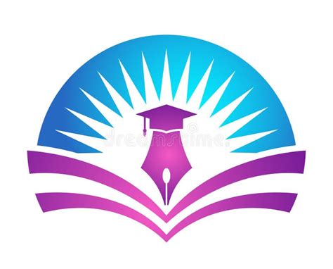 Book and pen logo symbol. stock vector. Illustration of dream - 200117931