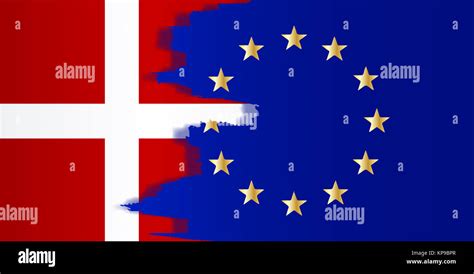 Denmark and EU Flags Blend Stock Photo - Alamy