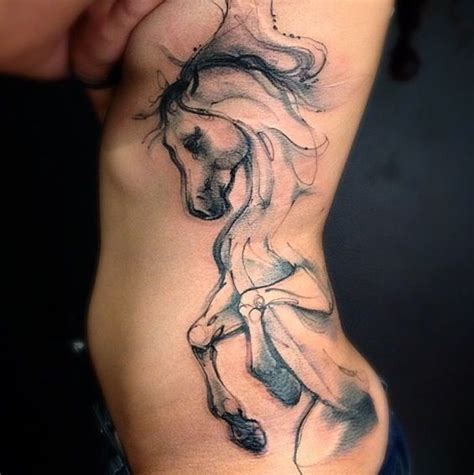 Stunning black ink side tattoo of horse | Horse tattoo, Horse tattoo design, Tribal horse tattoo