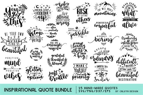 Inspirational Quote SVG Cut File Bundle