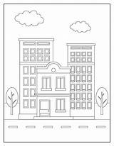 Edificio Básico Para Colorear Imprimir E Dibujar –ColoringOnlyCom sketch template