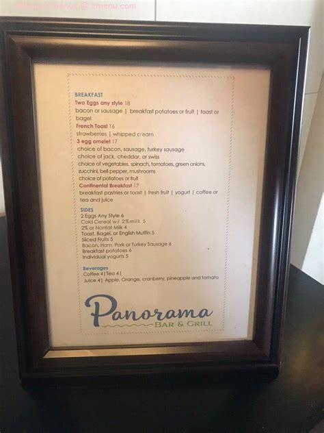 Menu at Panorama Bar & Grill, San Diego