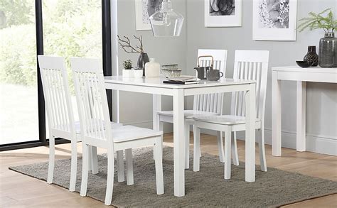 Milton White Dining Table with 4 Oxford Chairs Only £269.99 | Furniture Choice