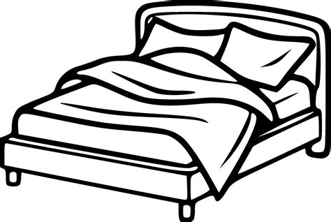 Bed with pillows and blanket black outlines vector illustration 25257749 Vector Art at Vecteezy