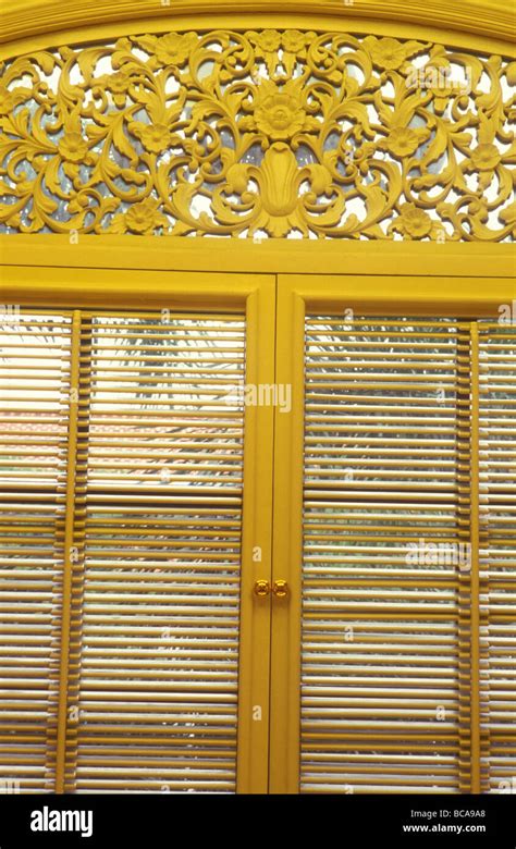 hotel majapahit spa window indonesia Stock Photo - Alamy