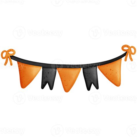 Halloween flag banners with ribbon isolated on transparent background ...