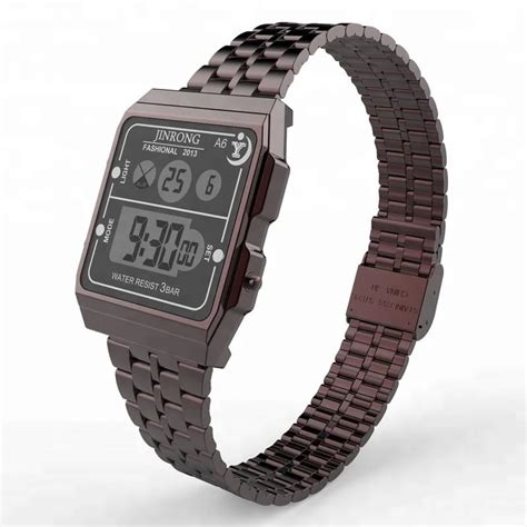 Ultra Thin Digital Watch Stainless Steel Custom Watch Square Ultra Thin ...