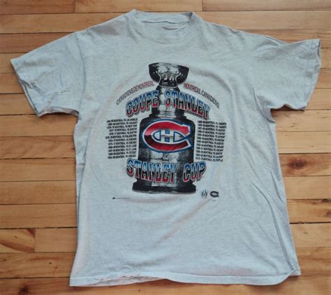 Vintage Montreal Canadiens Large Stanley Cup Memorial T Shirt NHL VTG ...