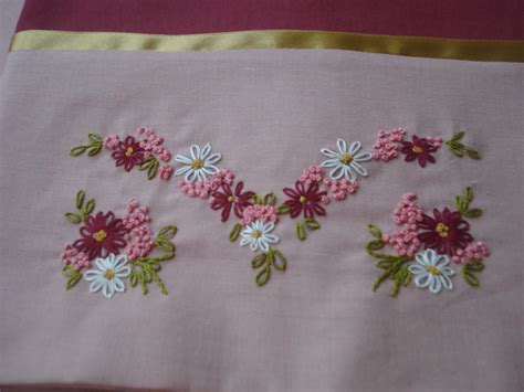 hand embroidery on pillow cases..