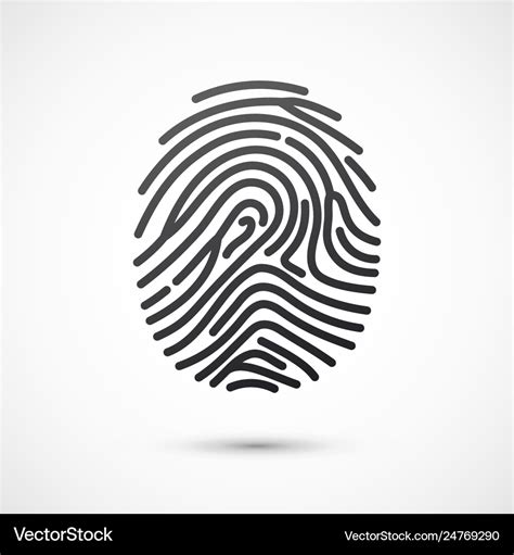 Black fingerprint isolated on white background Vector Image