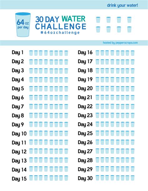 30 Day Water Challenge – #64ozChallenge | Water challenge, Fitness ...