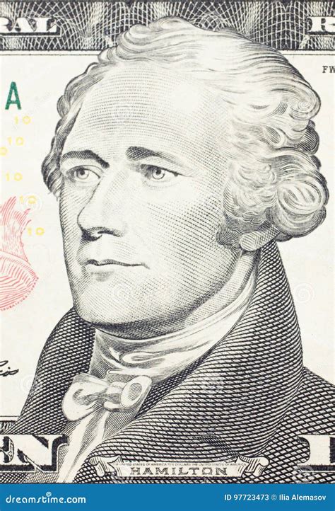 Alexander Hamilton Portrait on Dollar Bill Stock Image - Image of face ...