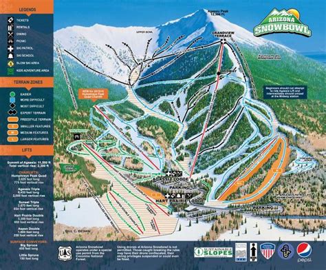 Arizona Snow Bowl Ski Trail Map, Free Download