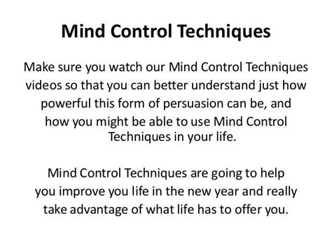 Mind Control Techniques