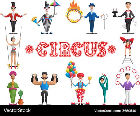 Set circus performers Royalty Free Vector Image